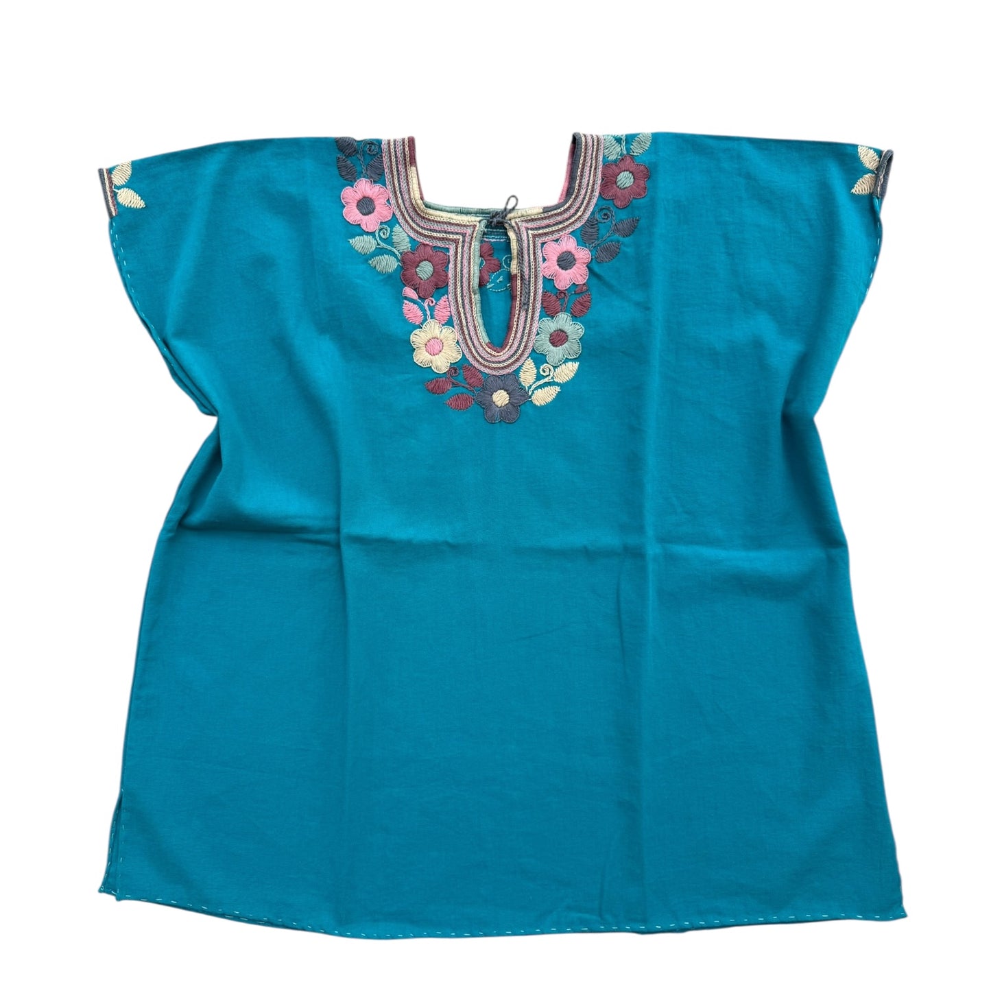 Blusa de manta bordada a mano talla XXL modelo Cadenilla Flor