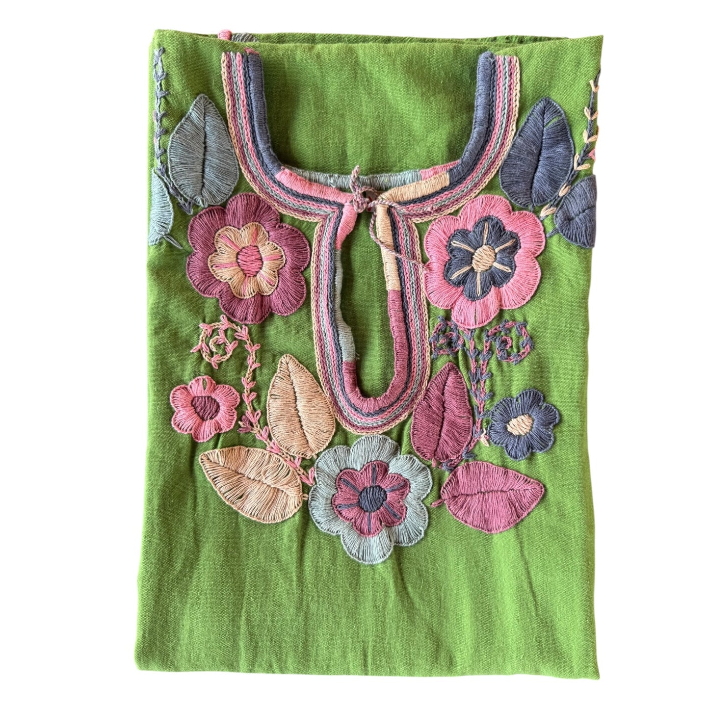 Blusa de manta bordada a mano talla XXL modelo Cadenilla Flor