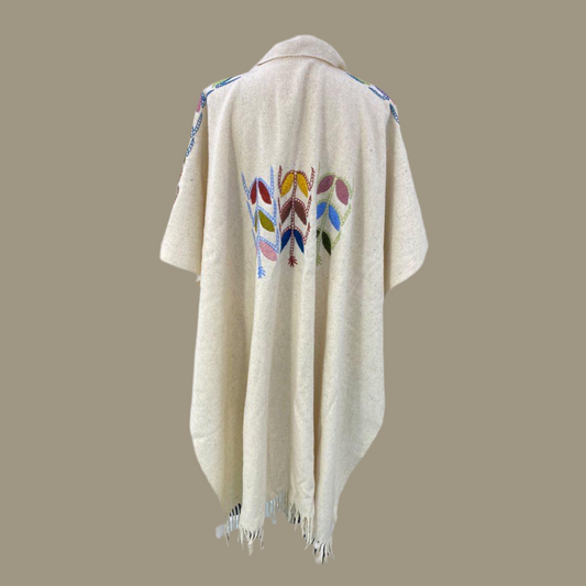 Poncho Unisex Bordado Mexicano modelo Mazorca