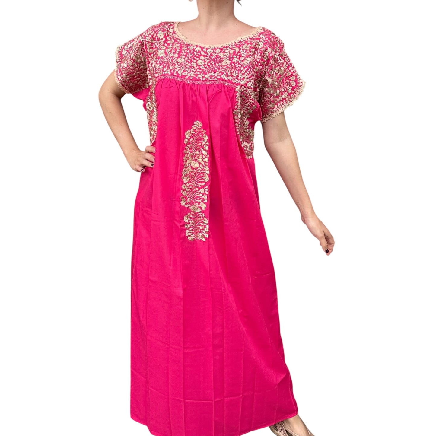 Vestido Bordado Artesanal Mexicano modelo San Antonio