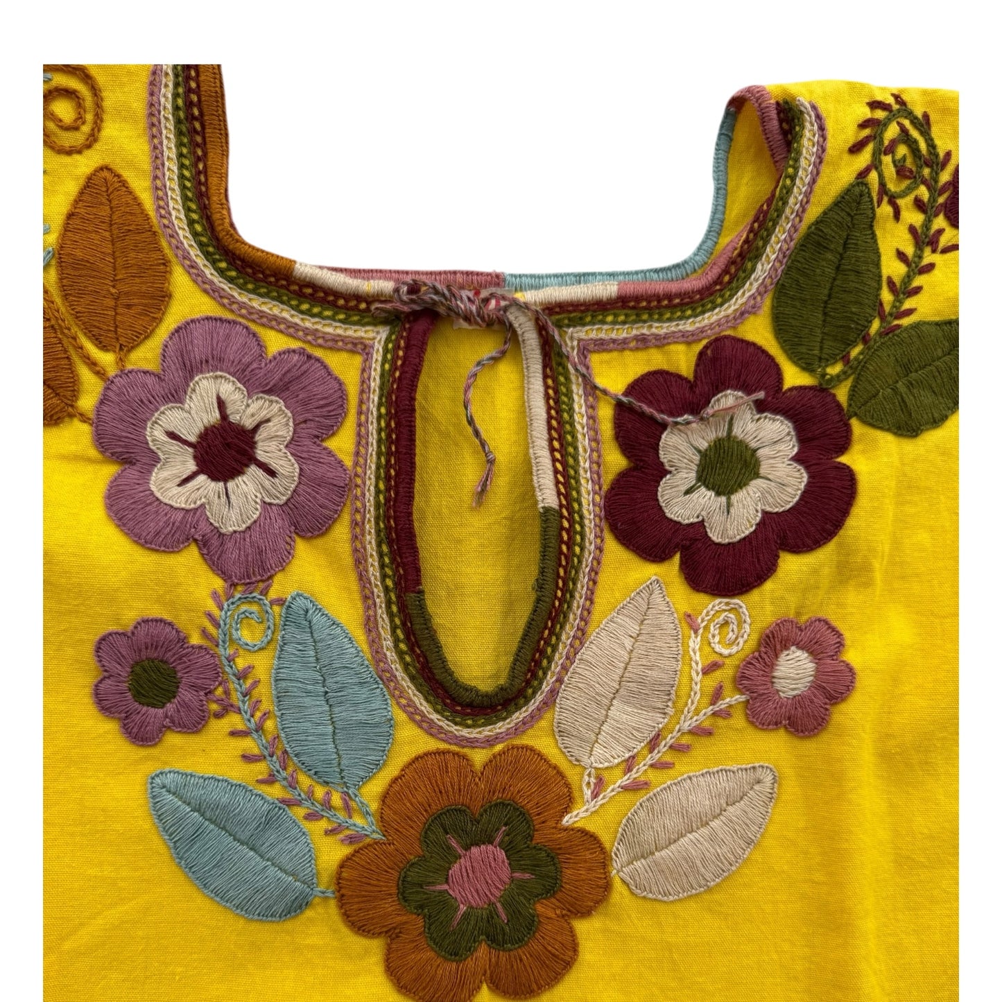 Blusa de manta bordada a mano talla XXL modelo Cadenilla Flor