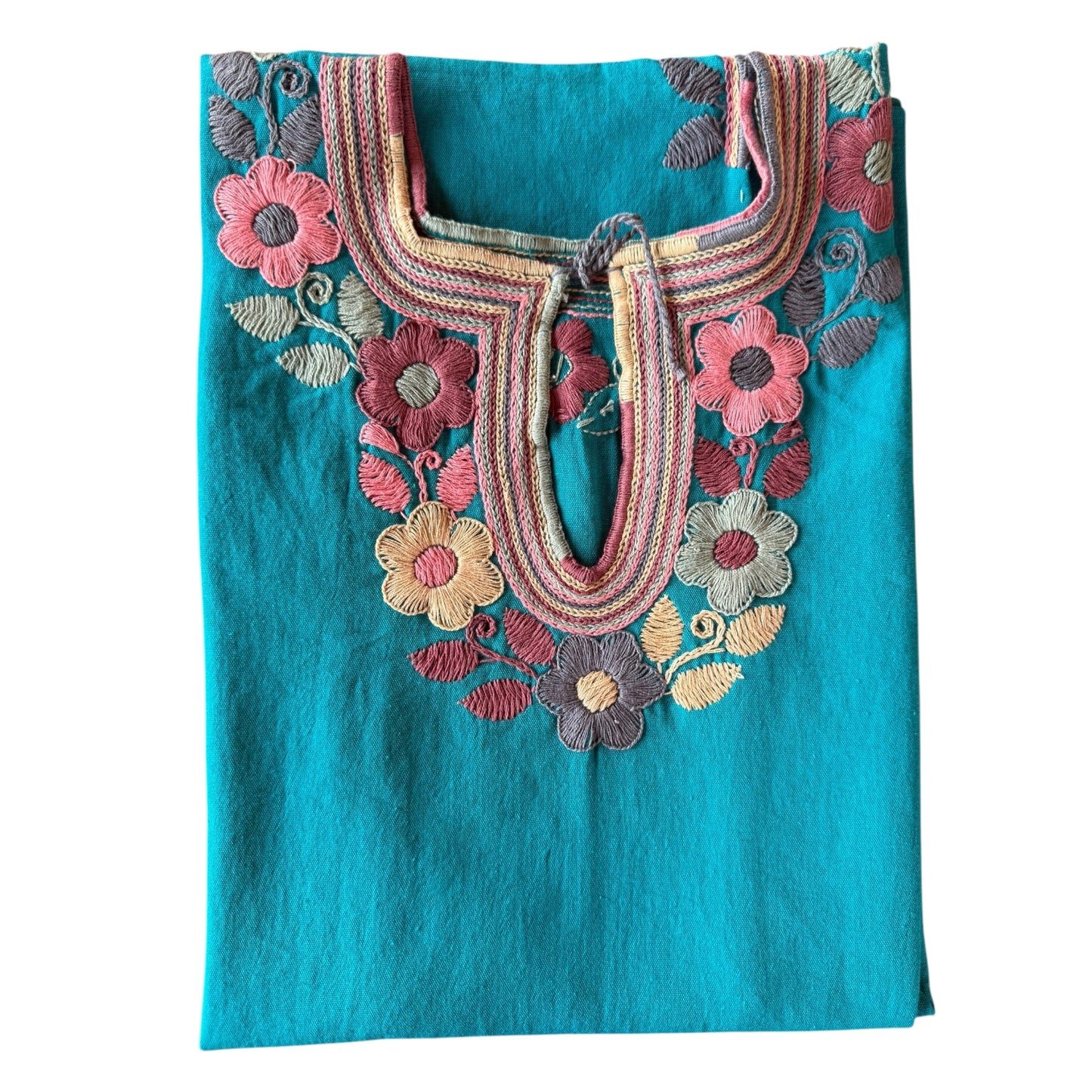Blusa de manta bordada a mano talla XXL modelo Cadenilla Flor