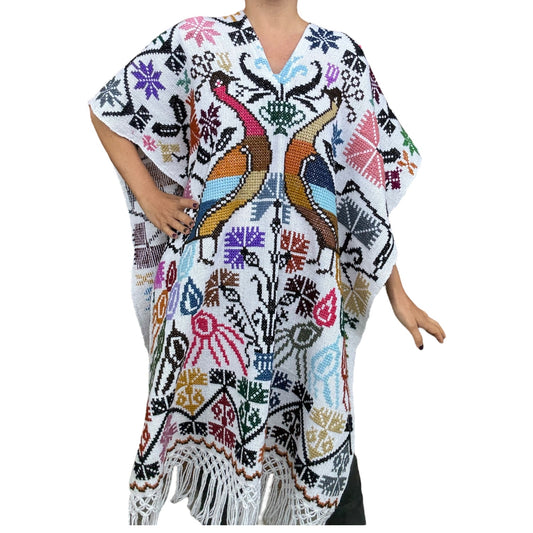 Gabán Jorongo Hueyapan punto de cruz