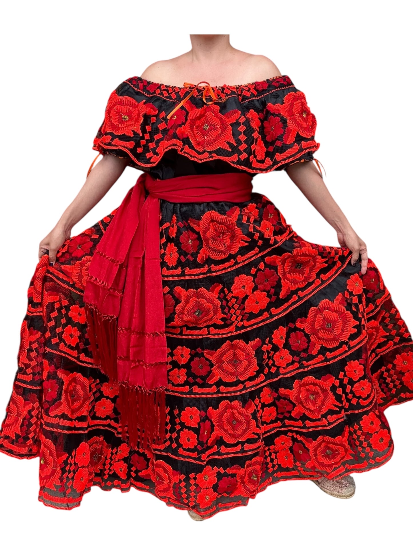 Traje Típico Artesanal Mexicano De Gala Bordado A Mano