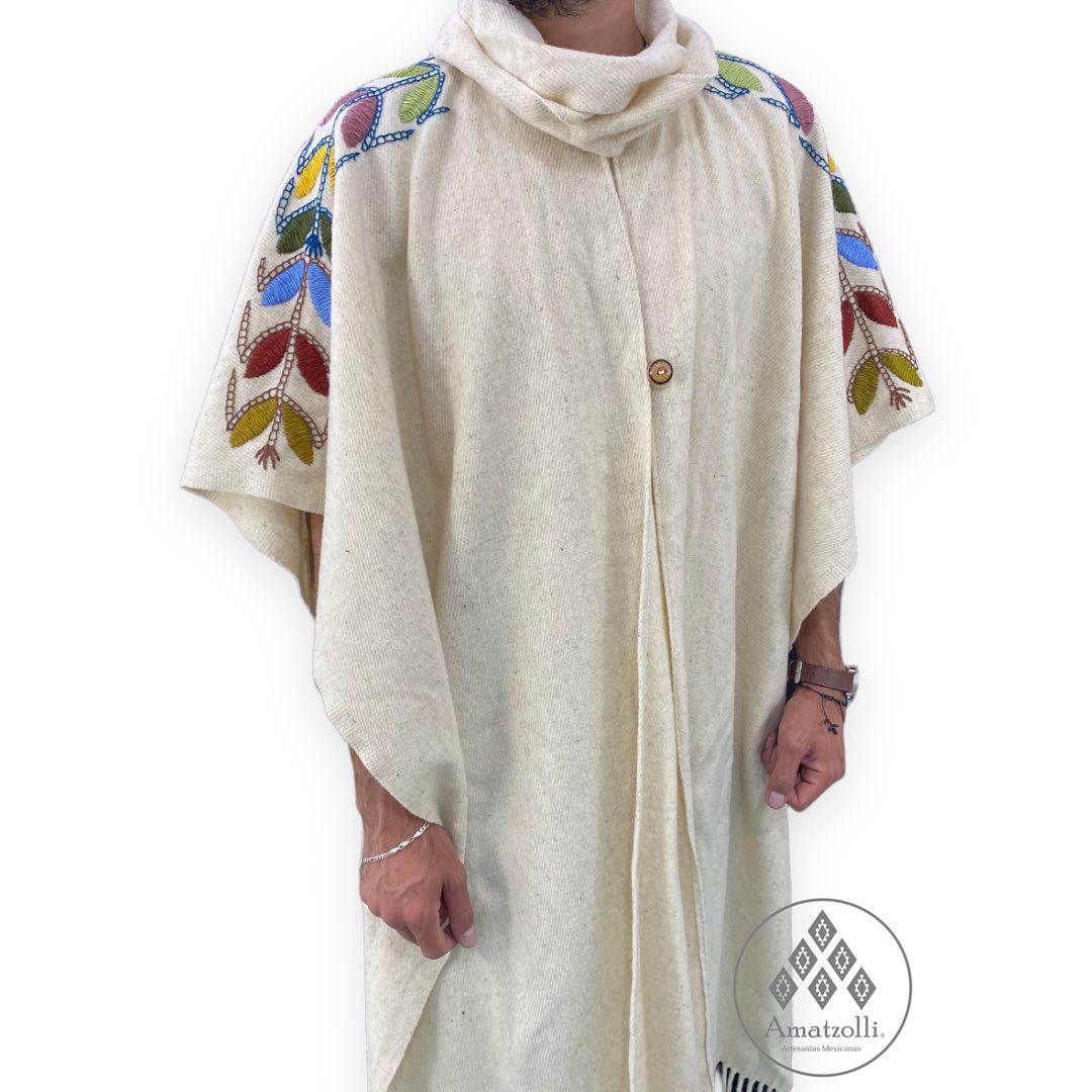 Poncho Unisex Bordado Mexicano modelo Mazorca