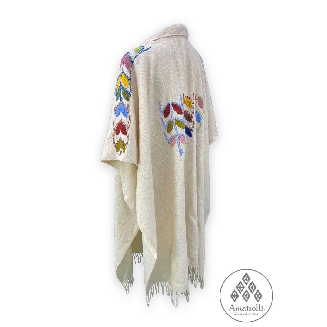 Poncho Unisex Bordado Mexicano modelo Mazorca