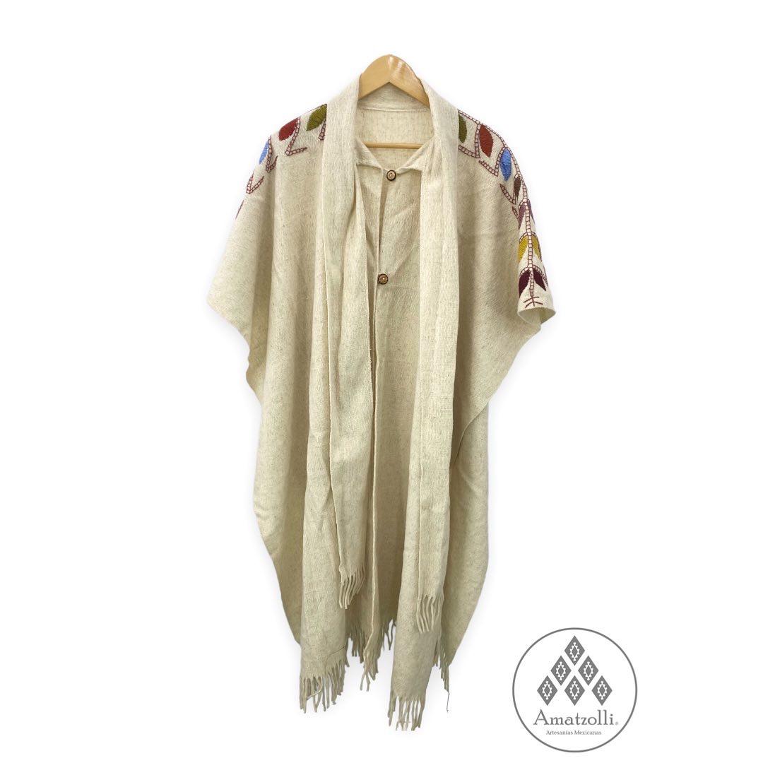 Poncho Unisex Bordado Mexicano modelo Mazorca