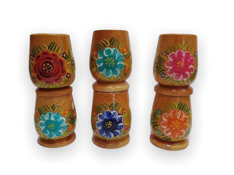 Salero de Madera Pintados Mexicanos