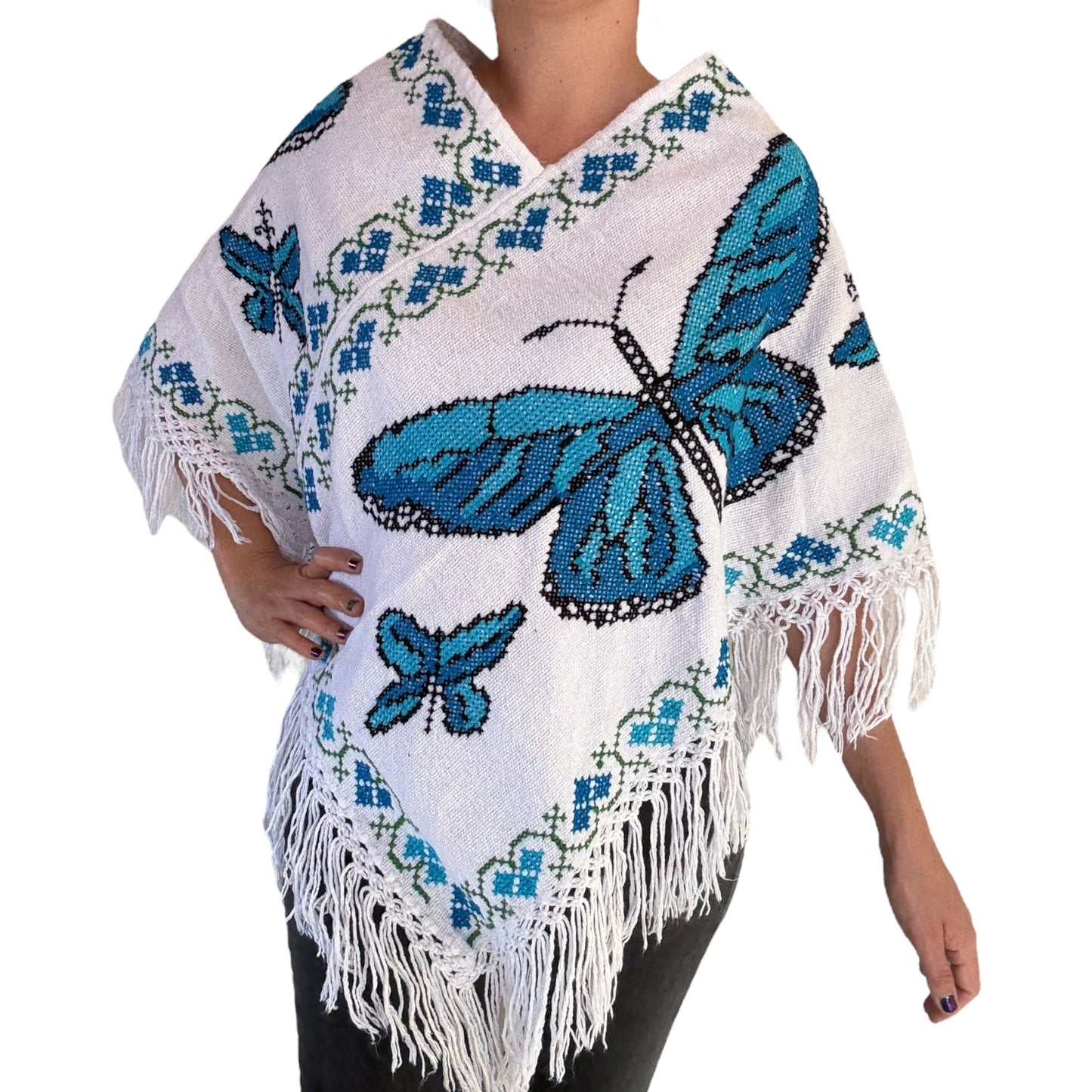 Mañanita Artesanal Bordado a mano Mariposa Monarca