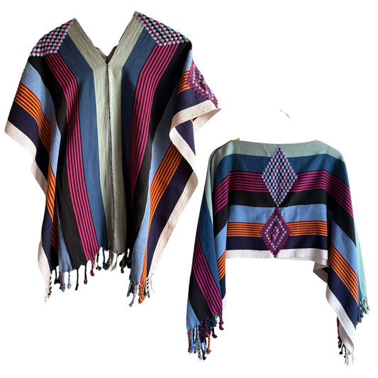 Poncho Jorongo Zarape Unisex Mexicano mod. Rombo