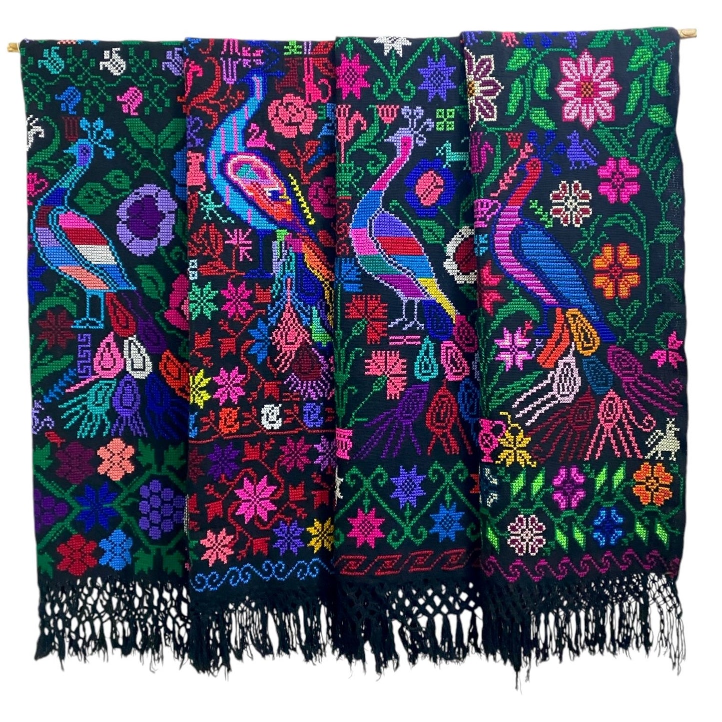 Rebozo de Algodón Bordado Mexicano modelo Cruz