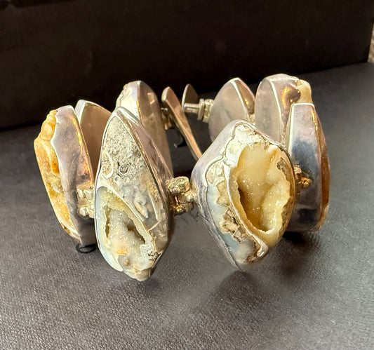 Brazalete Plata 950 con Geoda de ágata