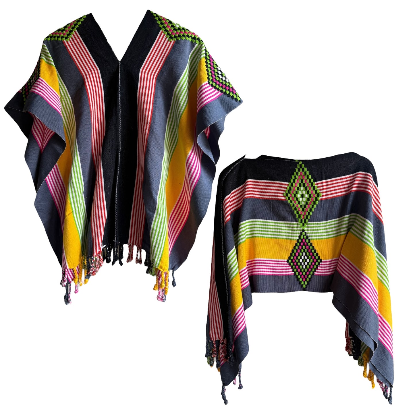 Poncho Jorongo Zarape Unisex Mexicano mod. Rombo