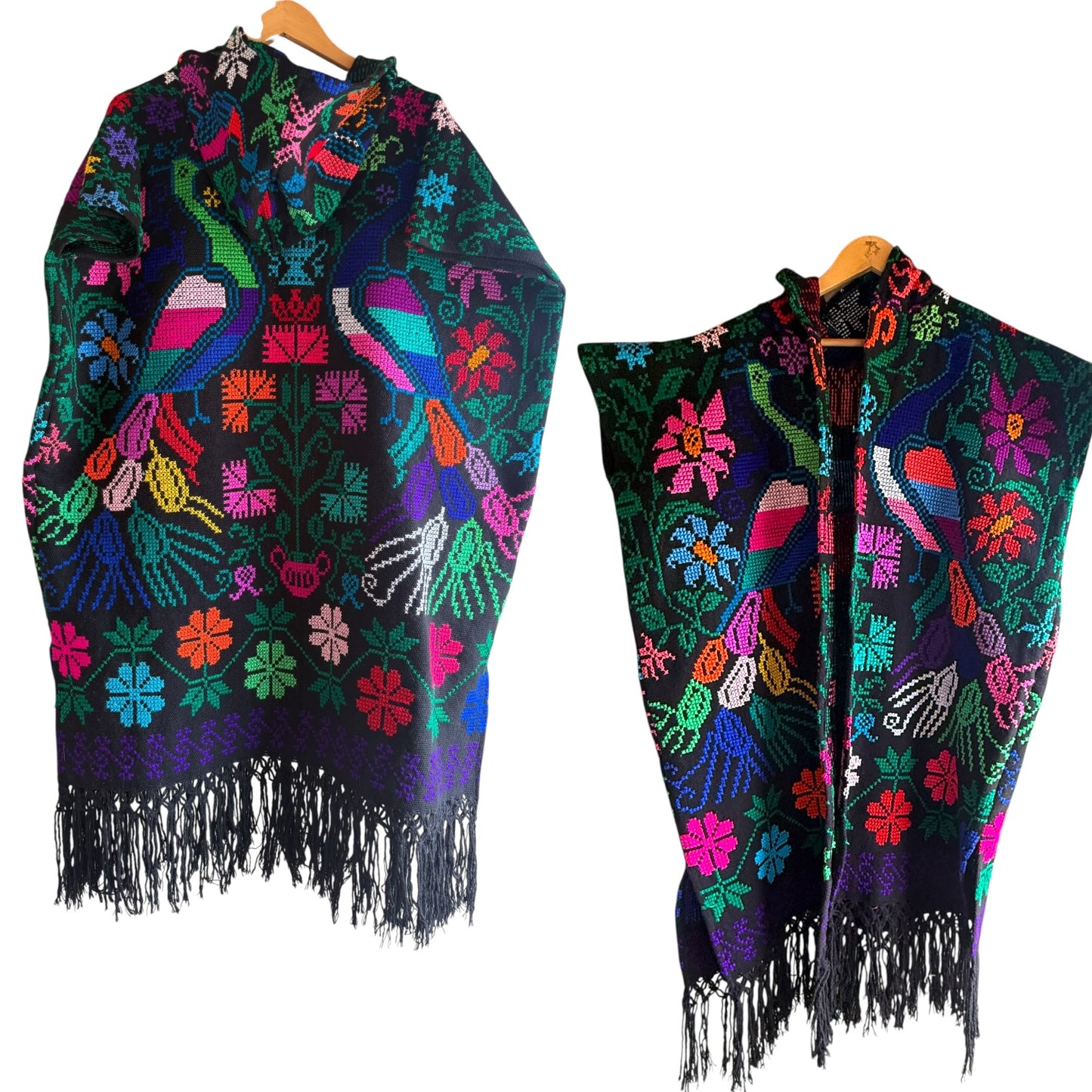 Poncho de Algodón Bordado Mexicano modelo Juanita