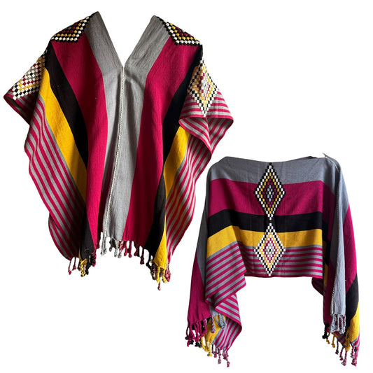 Poncho Jorongo Zarape Unisex Mexicano mod. Rombo
