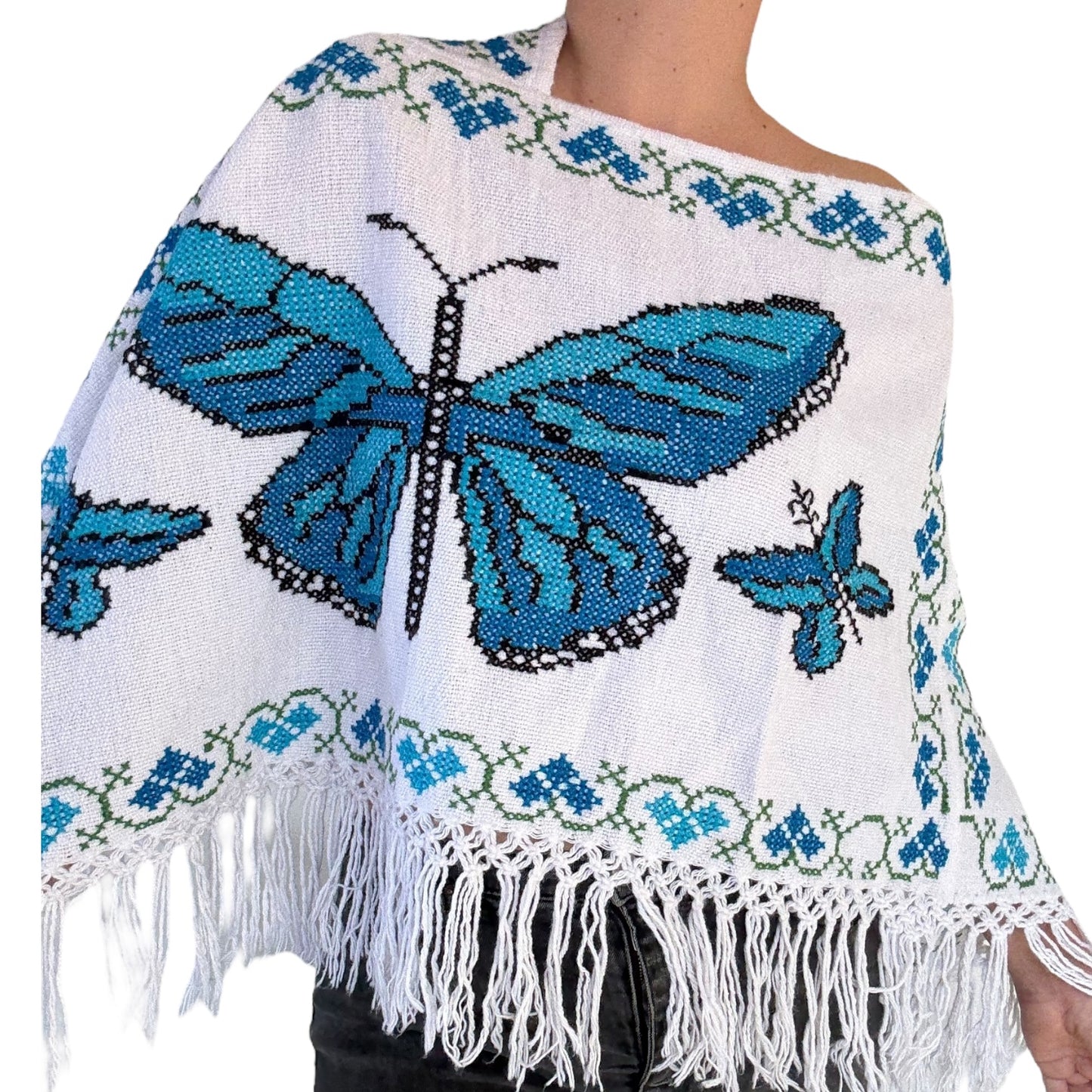 Mañanita Artesanal Bordado a mano Mariposa Monarca