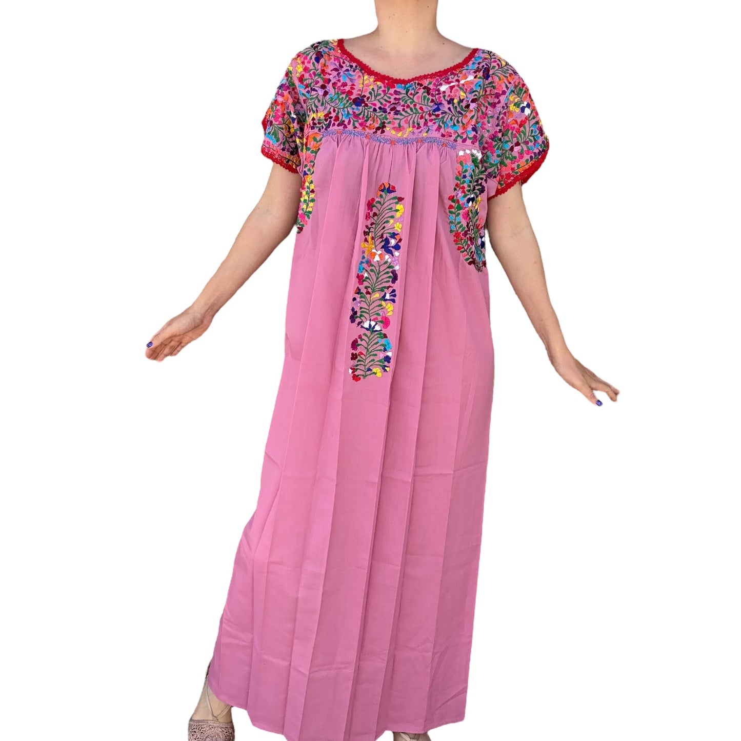 Vestido Bordado Artesanal Mexicano modelo San Antonio