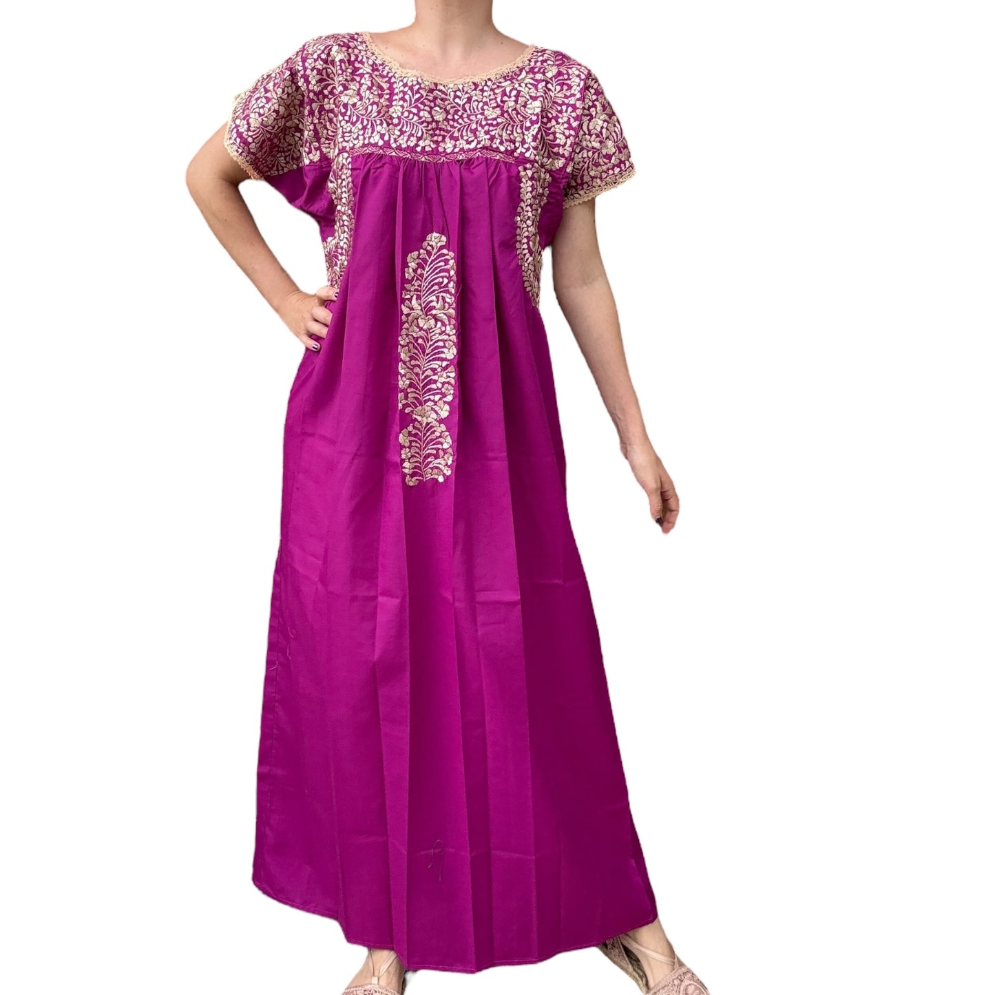 Vestido Bordado Artesanal Mexicano modelo San Antonio