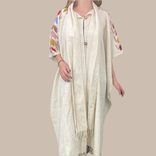 Poncho Unisex Bordado Mexicano modelo Mazorca