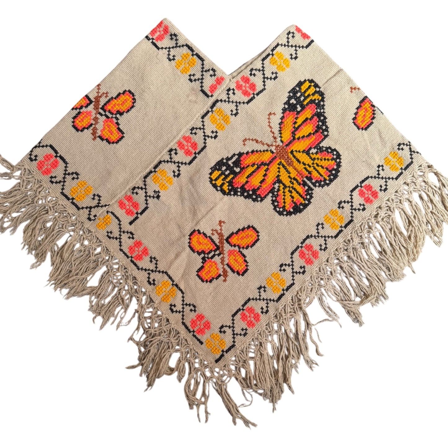 Mañanita Artesanal Bordado a mano Mariposa Monarca