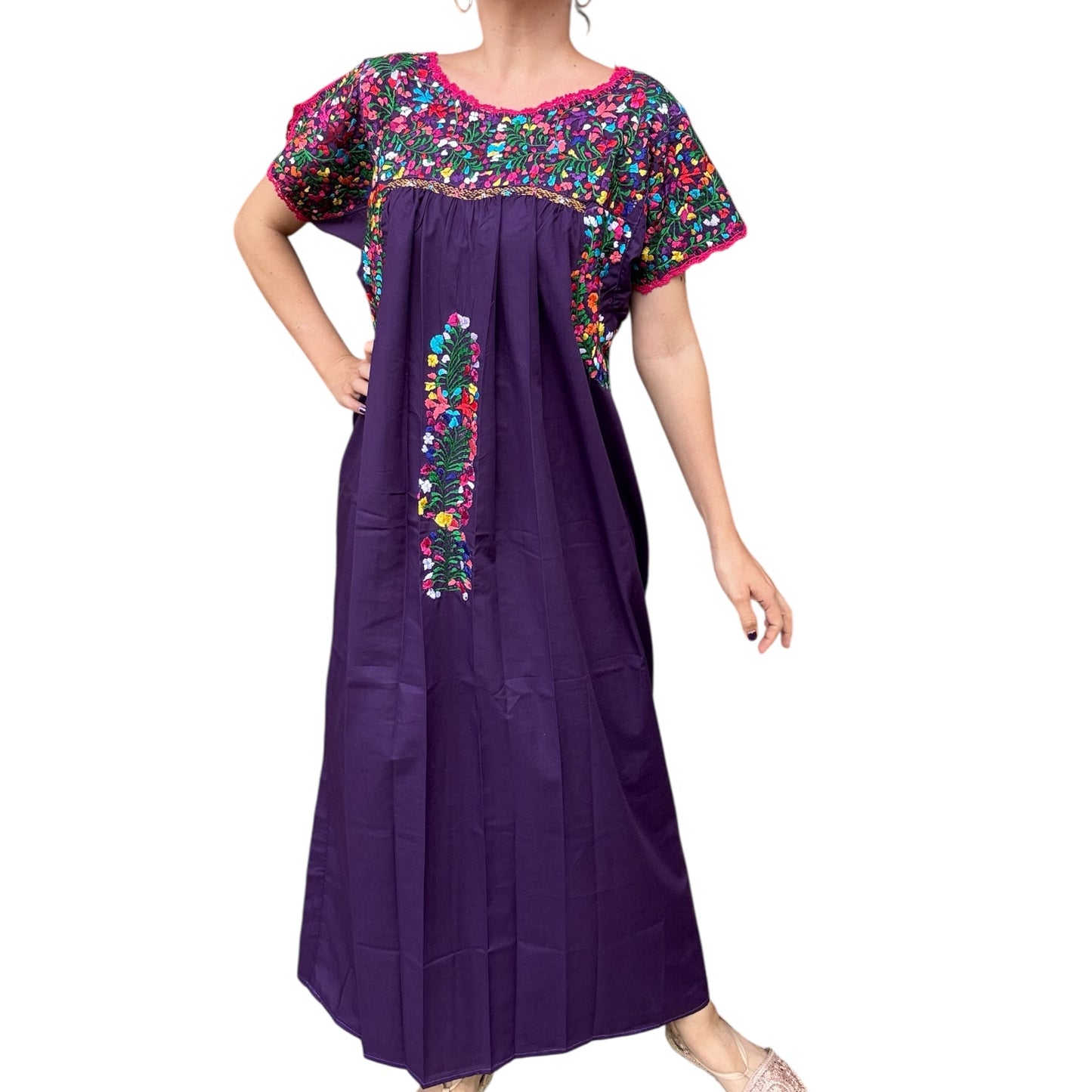 Vestido Bordado Artesanal Mexicano modelo San Antonio