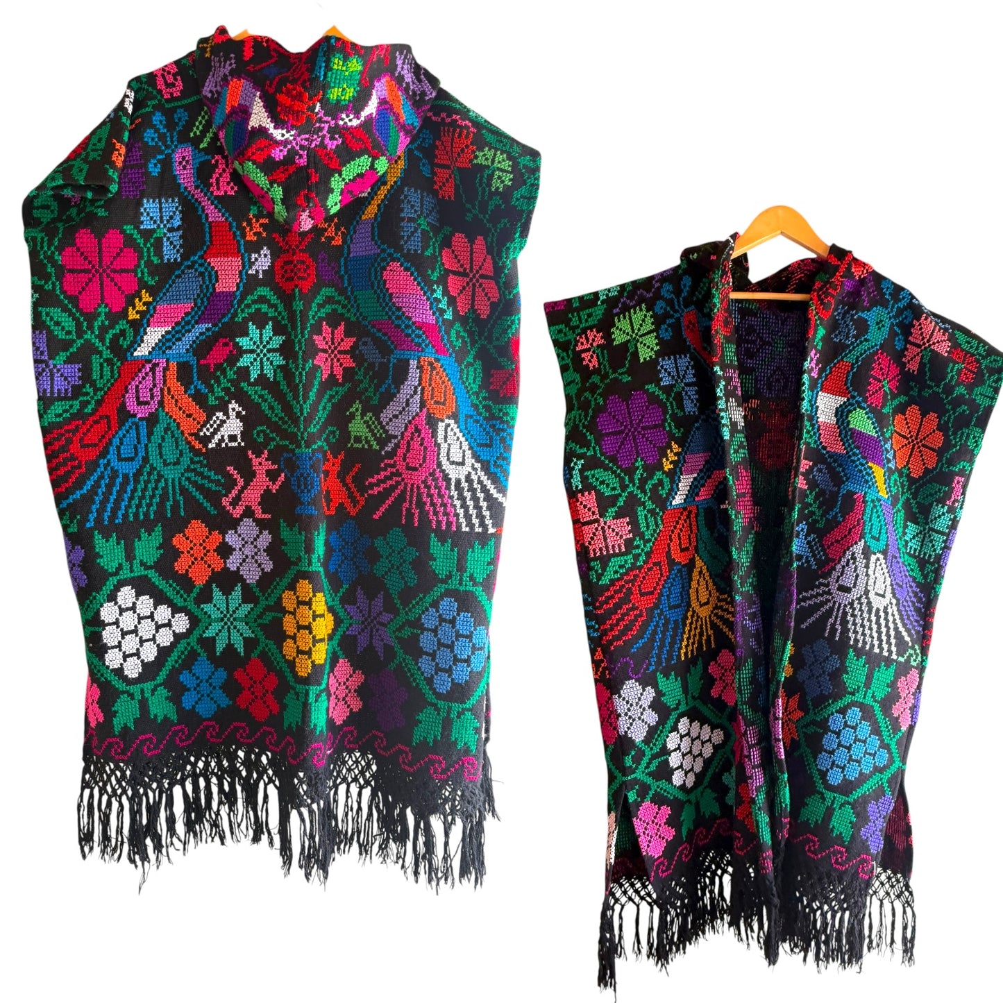 Poncho de Algodón Bordado Mexicano modelo Juanita