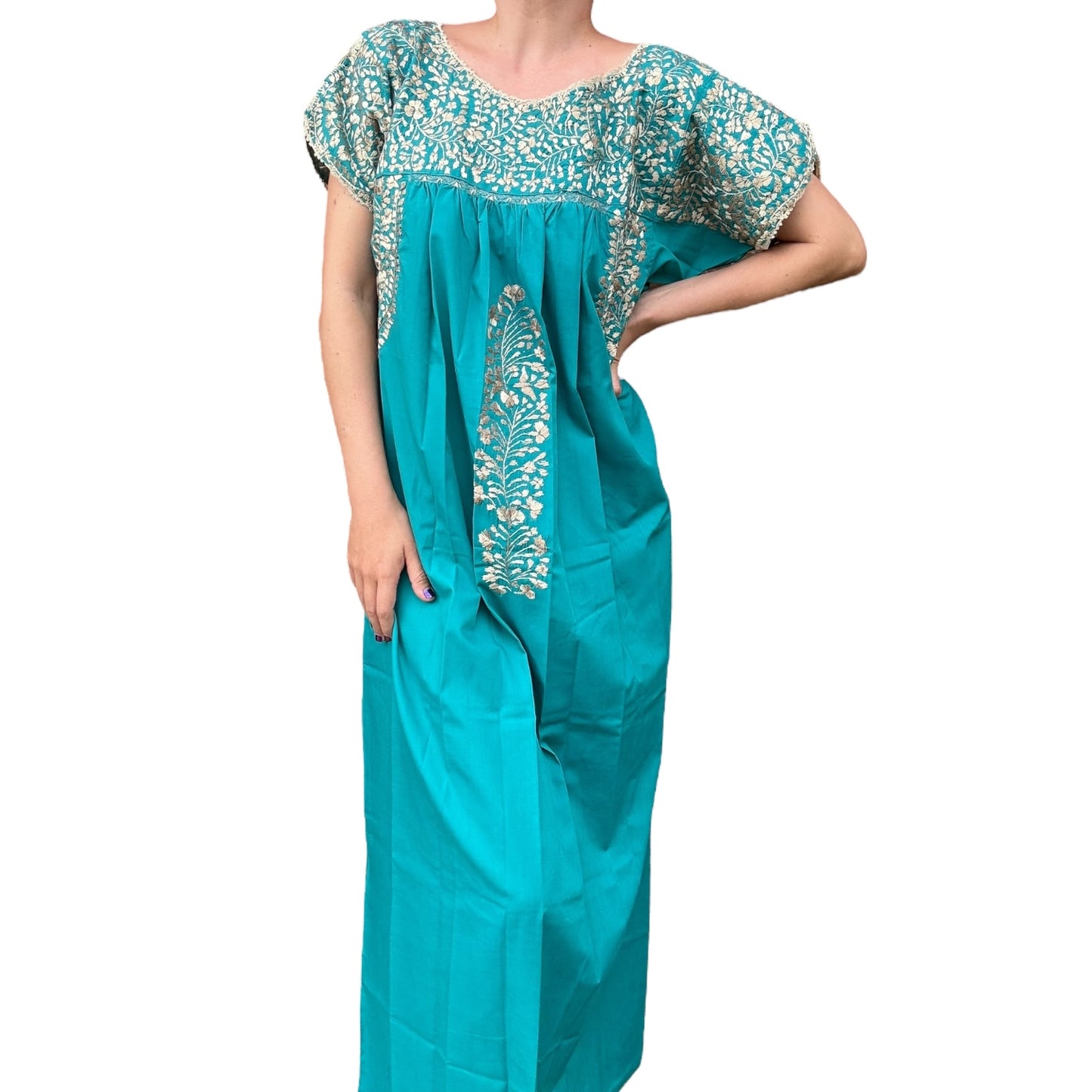 Vestido Bordado Artesanal Mexicano modelo San Antonio