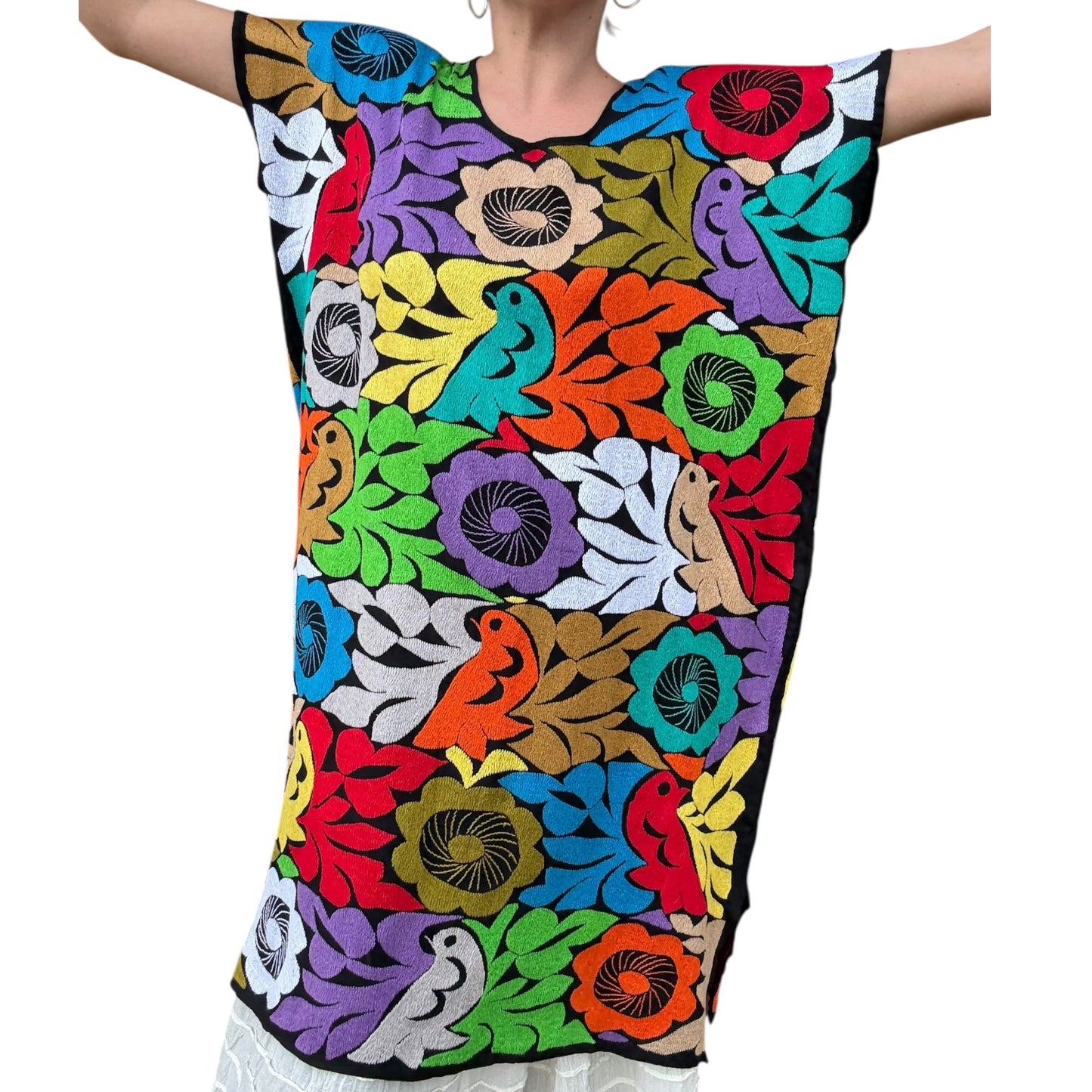 Vestido Jalapa de Díaz bordado a mano relleno
