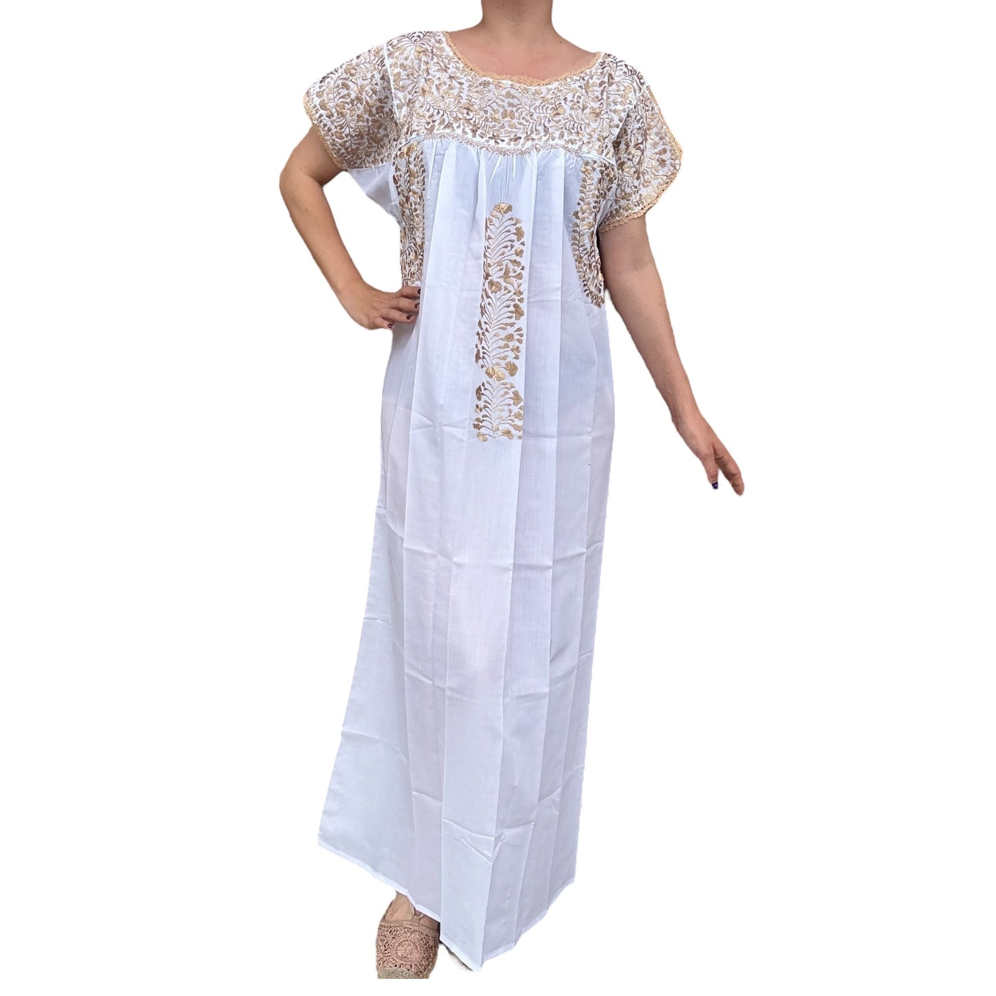 Vestido Bordado Artesanal Mexicano modelo San Antonio