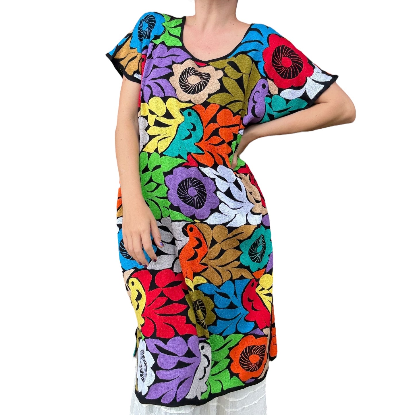 Vestido Jalapa de Díaz bordado a mano relleno