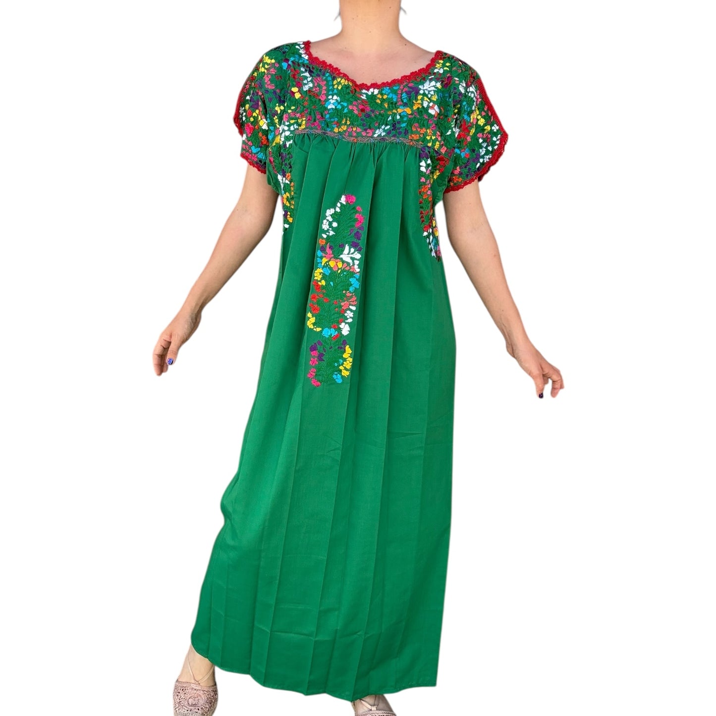 Vestido Bordado Artesanal Mexicano modelo San Antonio