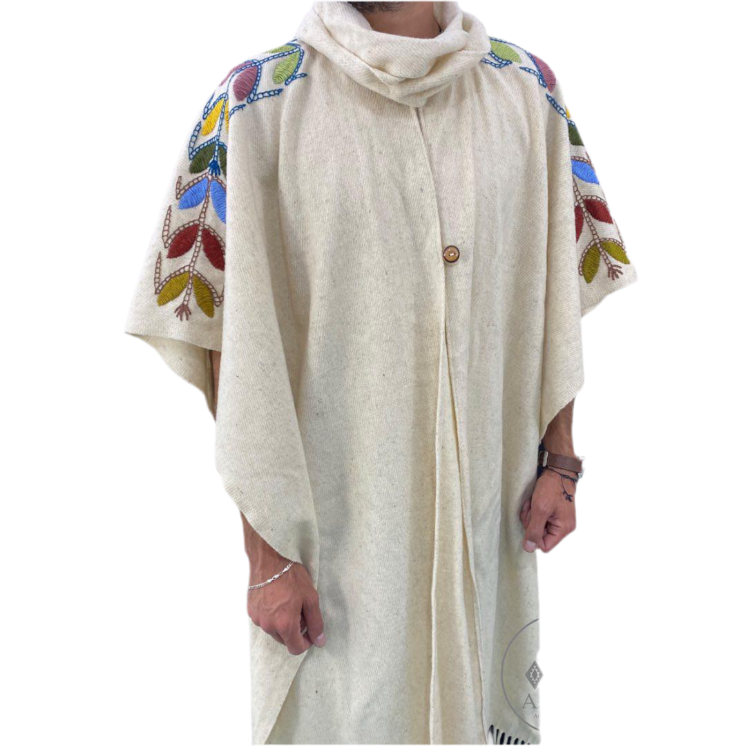Poncho Unisex Bordado Mexicano modelo Mazorca