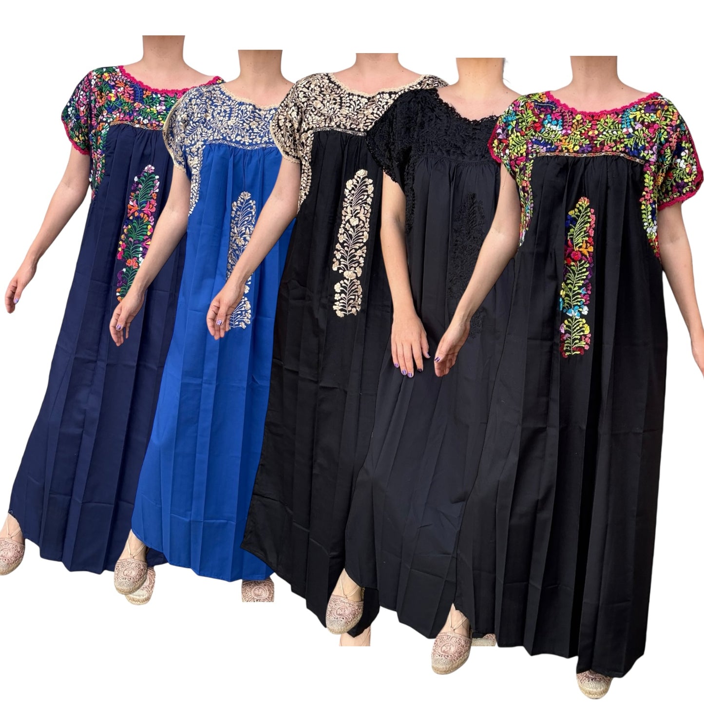 Vestido Bordado Artesanal Mexicano modelo San Antonio