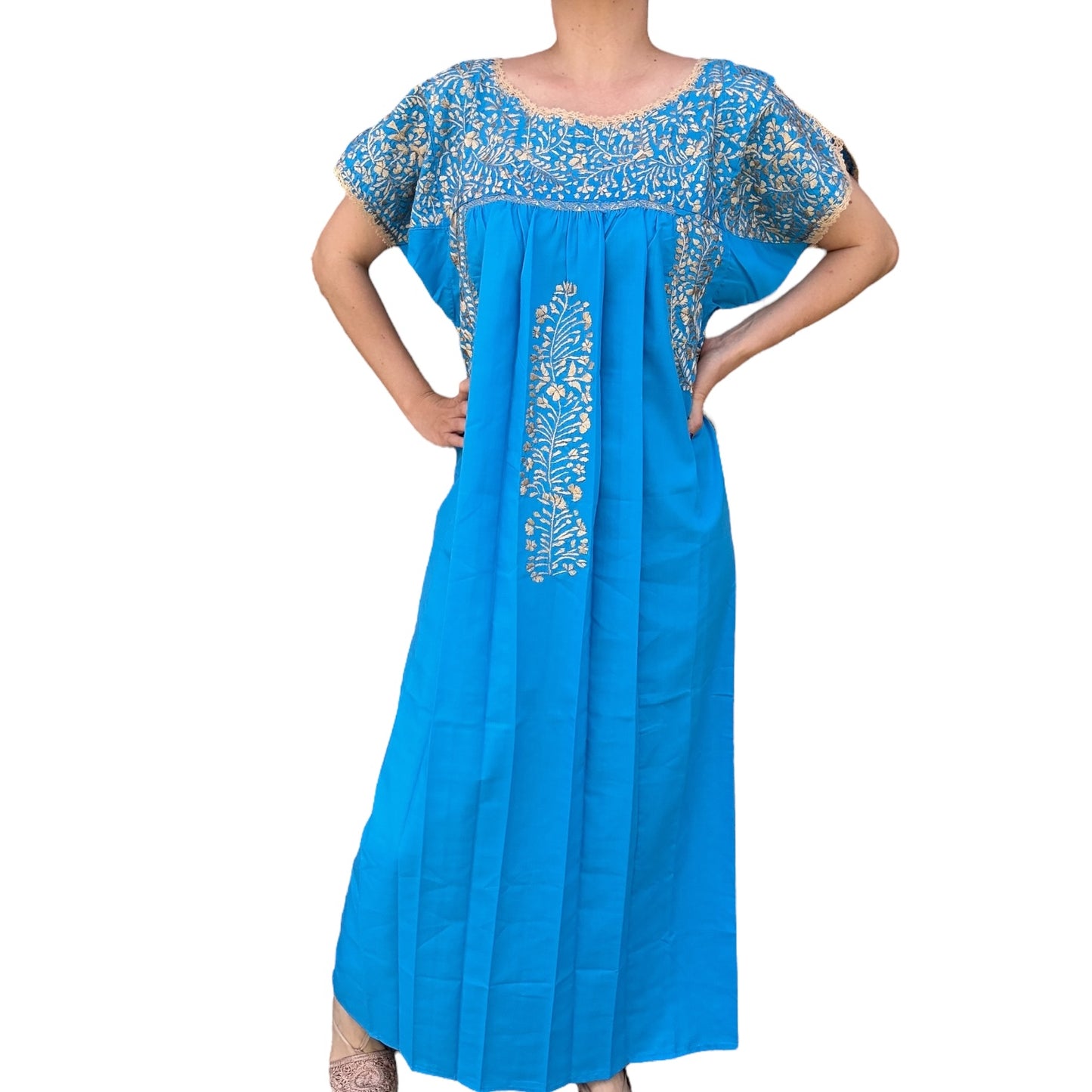 Vestido Bordado Artesanal Mexicano modelo San Antonio