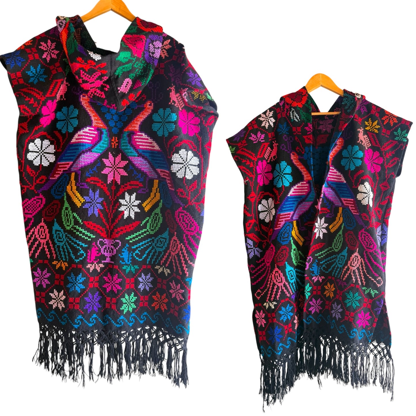Poncho de Algodón Bordado Mexicano modelo Juanita