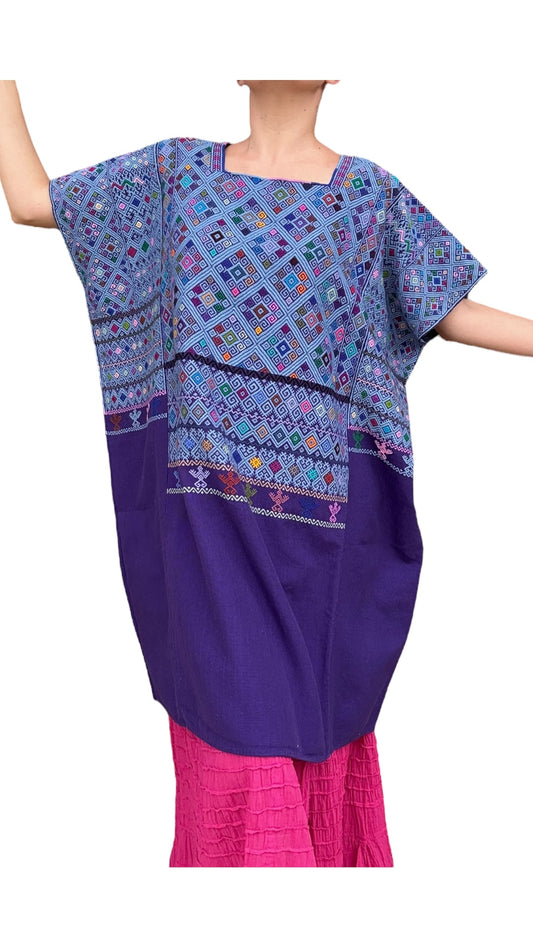 Huipil Ceremonial Aldama de colección morado