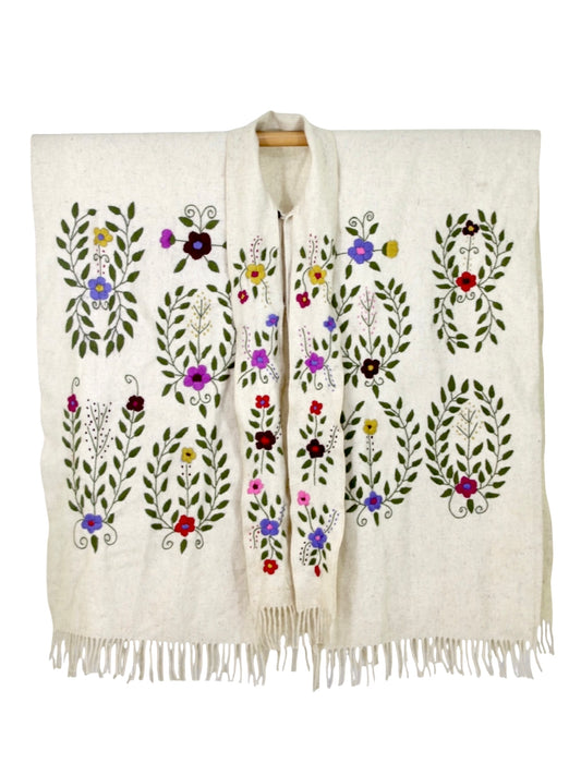 Poncho Bordado Mexicano modelo Violeta