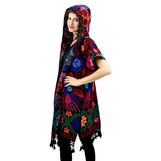Poncho de Algodón Bordado Mexicano modelo Juanita