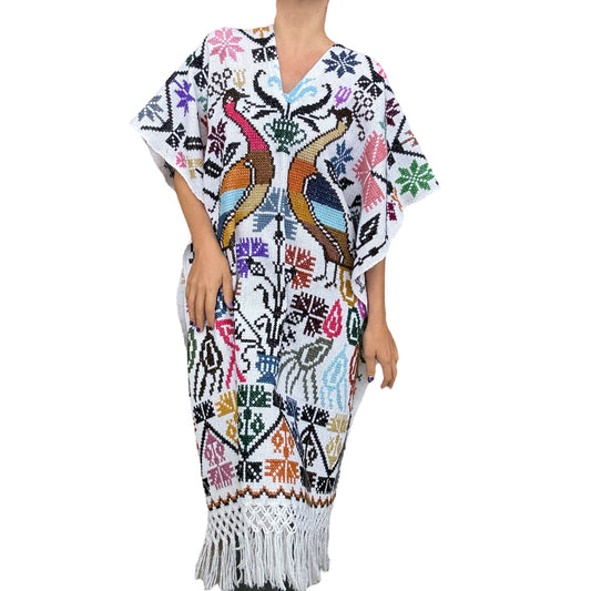 Gabán Jorongo Hueyapan punto de cruz