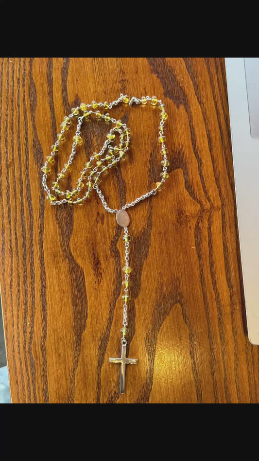 Rosario Collar Plata 925 y Ámbar de primera