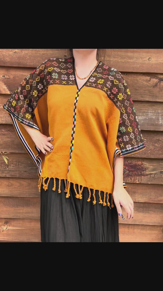 Capa Poncho  San Juan Cancuc Corazones