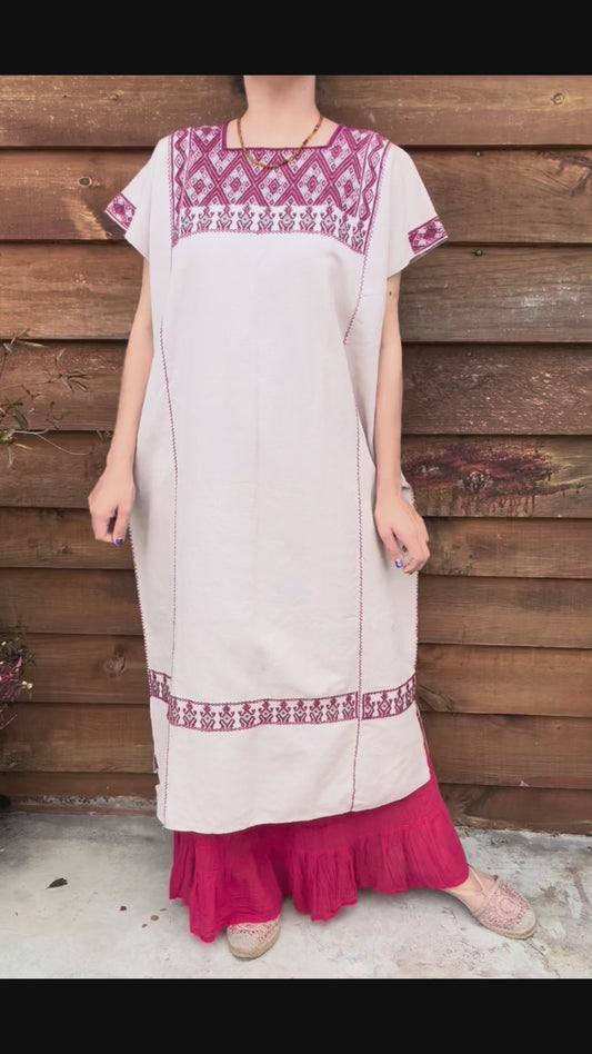Huipil Telar San Andrés beige