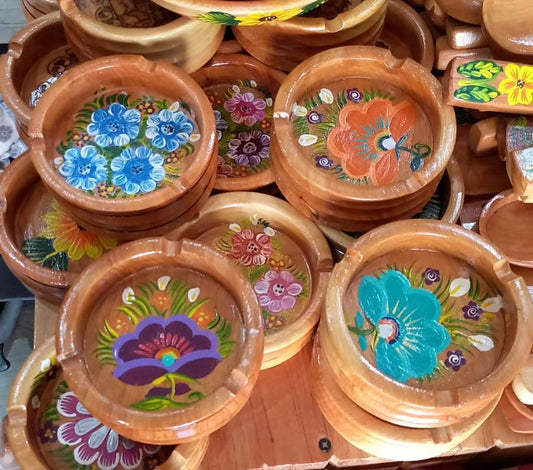 Cenicero de Madera Pintados Mexicanos