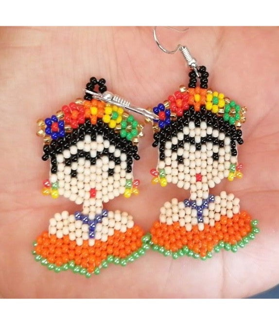 Aretes Mexicanos de Chaquira modelo Frida