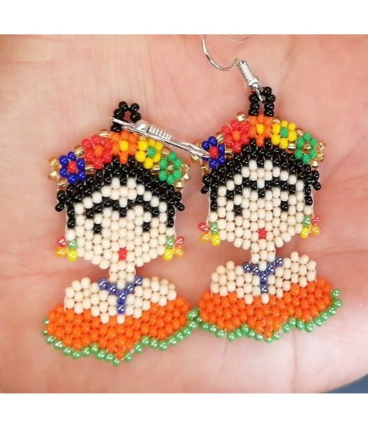 Aretes Mexicanos de Chaquira modelo Frida