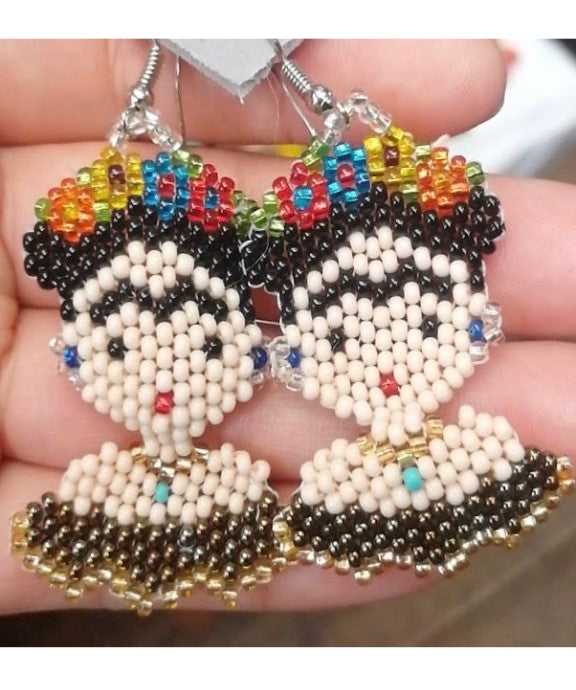 Aretes Mexicanos de Chaquira modelo Frida