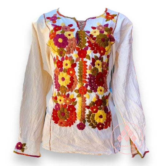 Blusa Artesanal Mexicana modelo Hortensia
