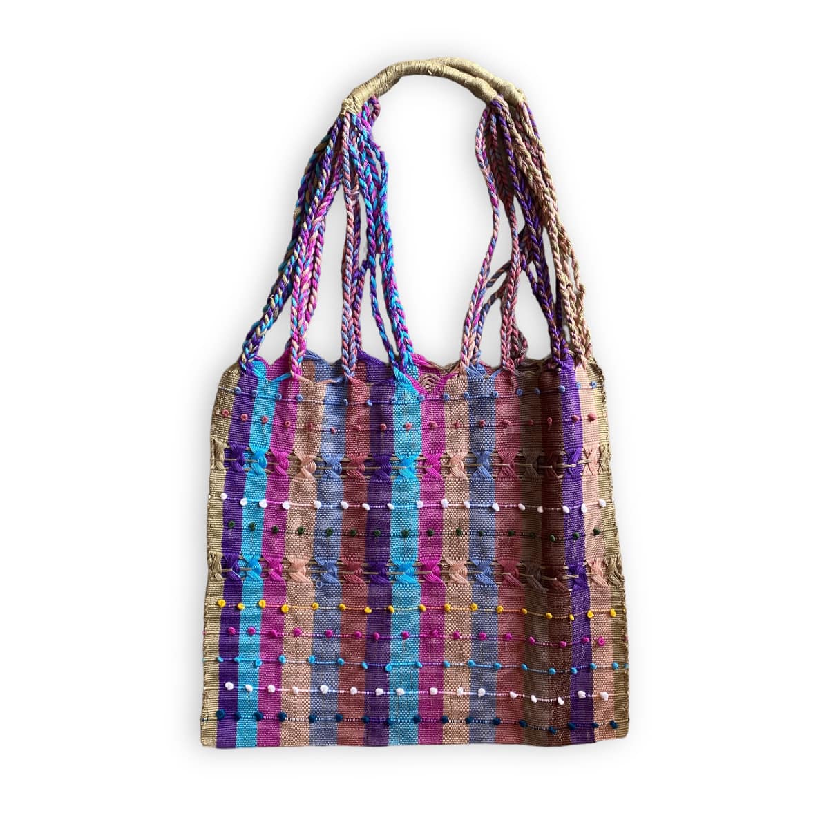 Bolsa Morral de Telar de Cintura Artesanal Mexicano mod. Nudito