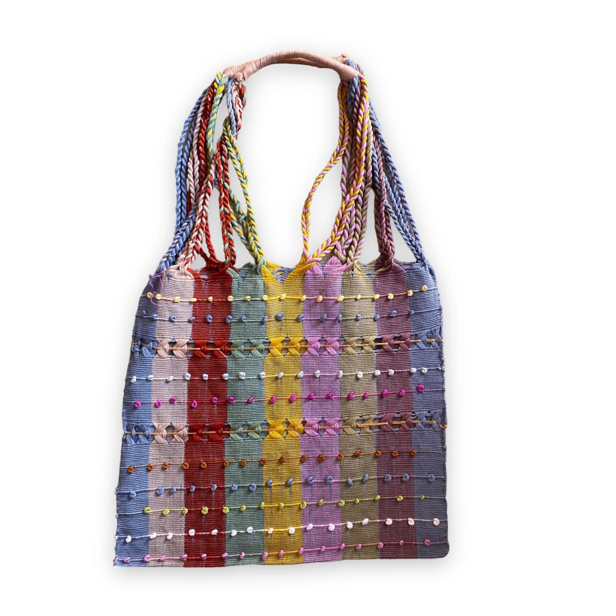 Bolsa Morral de Telar de Cintura Artesanal Mexicano mod. Nudito