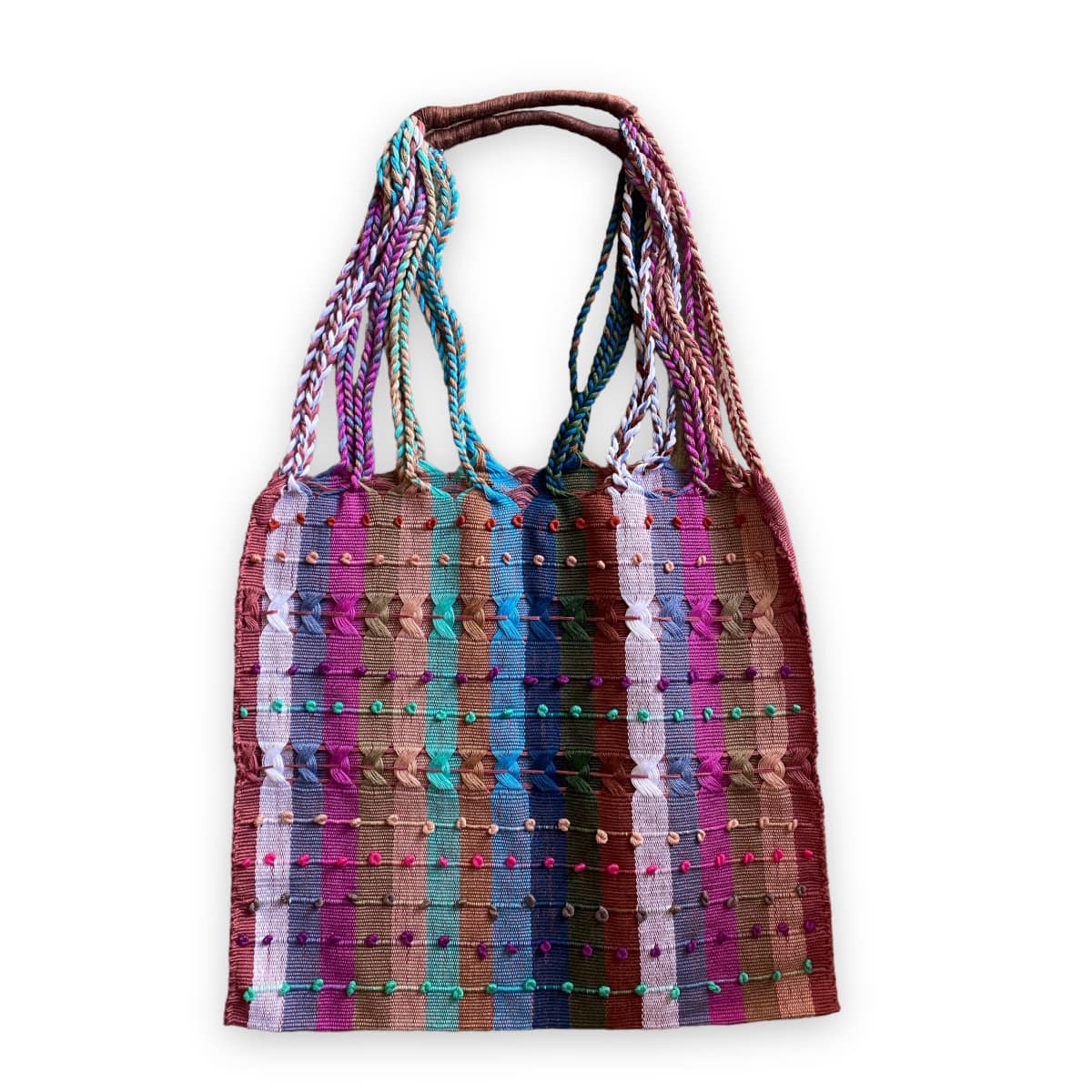Bolsa Morral de Telar de Cintura Artesanal Mexicano mod. Nudito